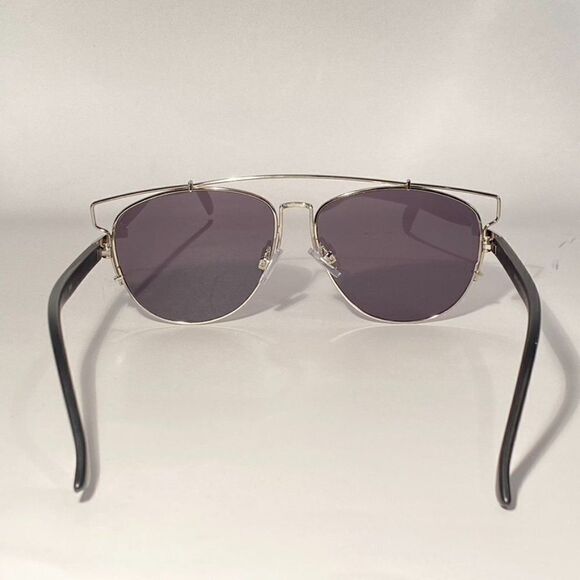 0632 Sunglasses With Dark Gray Mirrored Lenses with Silver Aviator Frame… main image 8